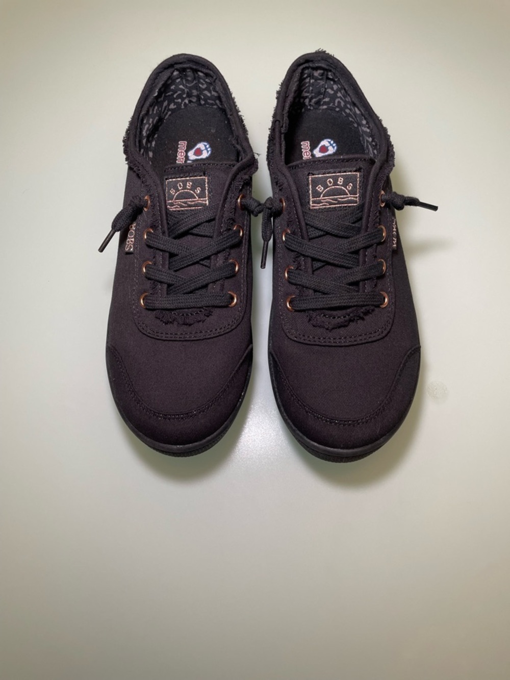 BOBS from Skechers Black Canvas Casual Lace-Up Sneakers